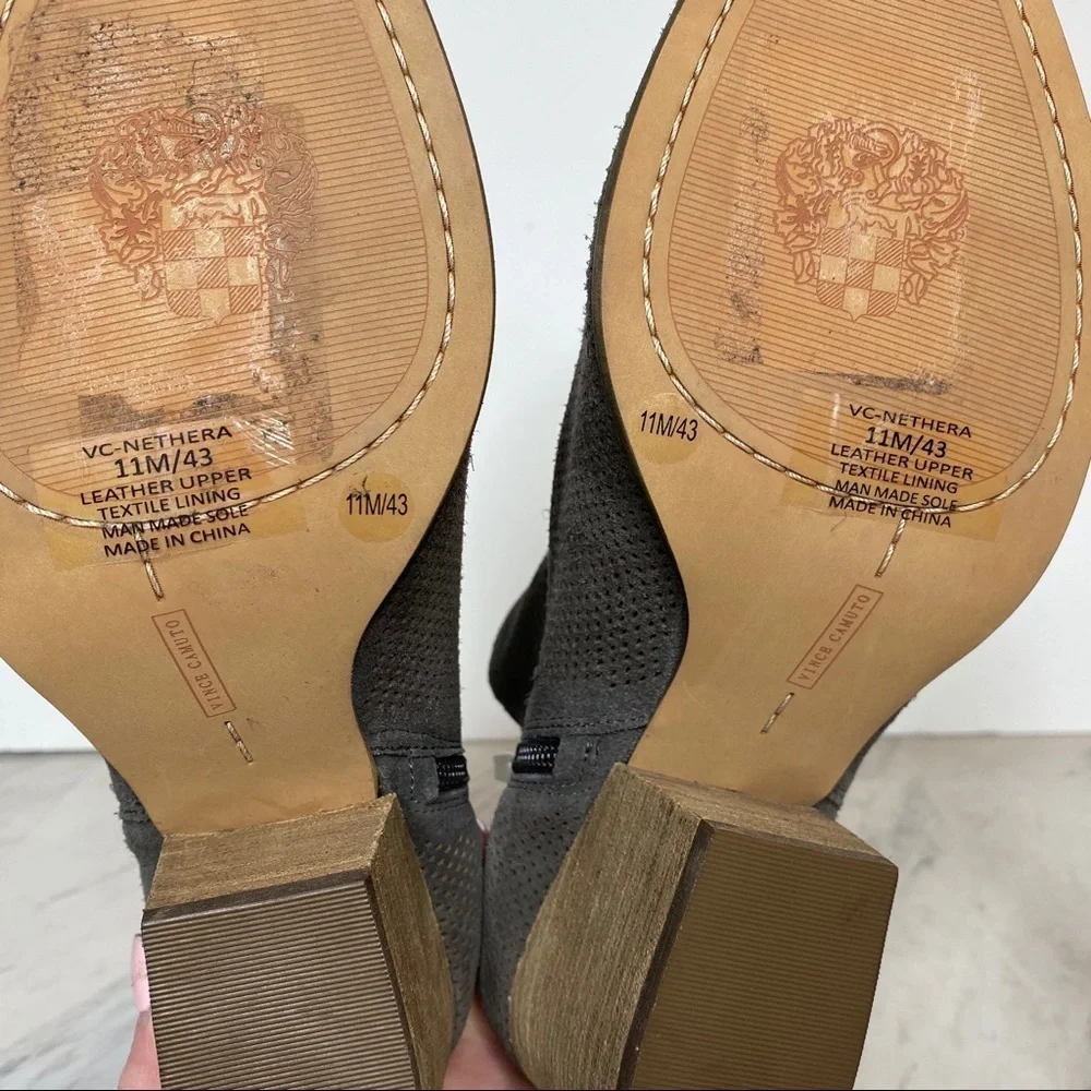 Vince Camuto Nethera Perforated Suede Gray Boot 11M - Picture 15 of 16